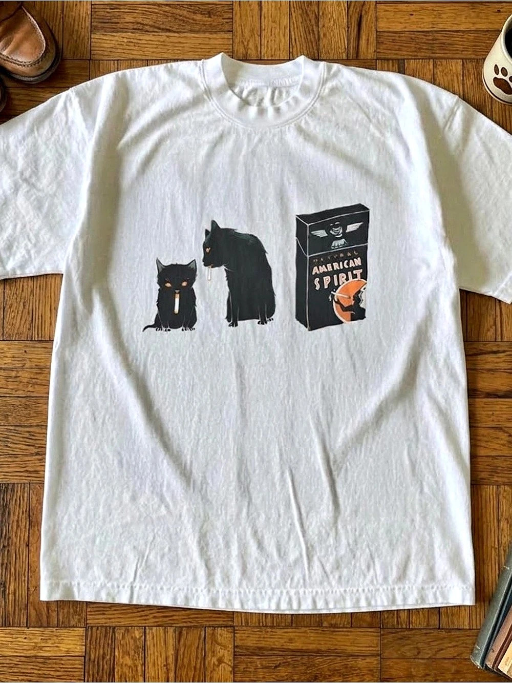 Gildan Heavy Cotton 5000 Graphic Tee White & Black NWT